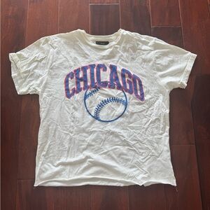 Chicago Cubs Baseball Cropped Cotton Tee